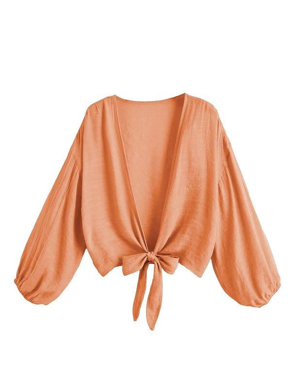 2025 Cover-Up Solid Color Bikini Beach Shirt For Women_ecoleips.com