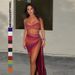 Women's Clothing Beach Holiday Style Swimsuit Spring New Sexy Backless Halter Neck Sling Hip Skirt Two Piece Set_ecoleips.com
