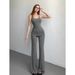 Sexy Retro Sporty Casual Outfit For Women In Summer, Featuring Cardigan With A Halter Neck Top And High-waisted Long_ecoleips.com