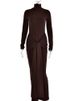 Mozision Turtleneck Long Sleeve Maxi Dress For Women Fashion Irregular Bodycon Long Dress Femme Temperament Evening Dress_ecoleips.com
