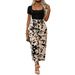 Women's Clothing Fashion Jumpsuit Printed Tie Waist Straight Leg In Stock_ecoleips.com