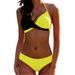 Women's Clothing Bikini Sexy Color Matching Cross Hard Pack Split Swimsuit Women_ecoleips.com