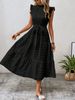 2024 Cross-Border European And American Women's Fashion Foreign Trade Bohemian Sleeveless Tie-Waist Flared Dress_ecoleips.com