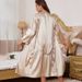 Dannylin European American Style Two-piece Pajama Fashionable Sexy Home Wear Set, Casual Ice Silk Slip Dress And Robe_ecoleips.com