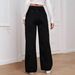 Women's High-Waisted Baggy Straight-Leg Jeans - 90s Vintage Washed Denim Pants, Non-Stretch Black Wide-Leg Trousers For Streetwear_ecoleips.com