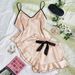 Daenerys Sexy Camisole Dress Loungewear For Women Summer Fashion Vest Shorts Set Home Ice Silk Pajamas_ecoleips.com