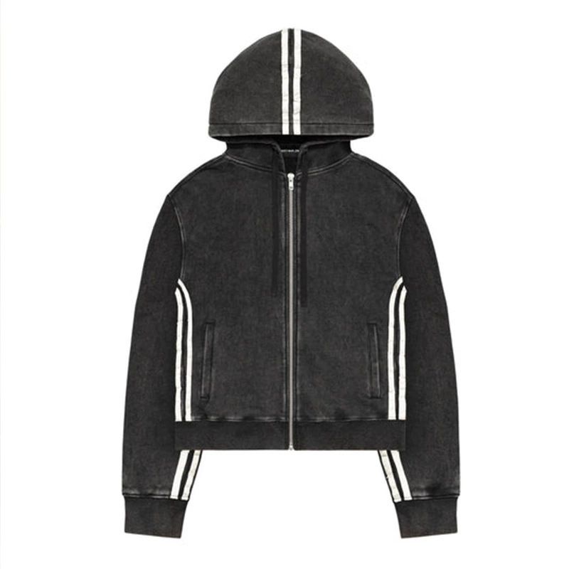 Retro Striped Hoodies Long Sleeve Sweatshirts Unisex Solid Color High Street Elegant Fashion Spring/Autumn Tops_ecoleips.com
