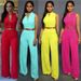 Women's Clothing Sexy Stand Collar Women's Jumpsuit Independent Standing Single Breasted High Waist Hip Wide Leg Pants With Belt_ecoleips.com
