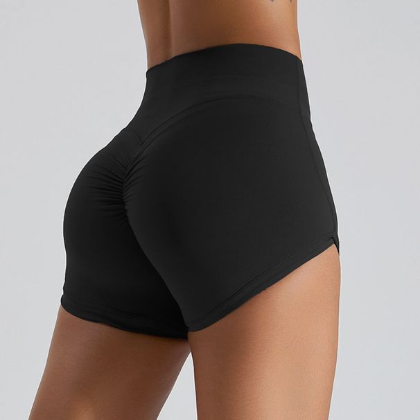 K Peach Butt Lifting Yoga Shorts For Women, High Waist Wrinkled Tight Fitness Shorts, Quick Drying Three Point Sports Shorts_ecoleips.com