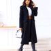 "Double-Breasted Wool-Blend Coat - Elegant Longline Trench With Notched Lapel & Timeless Button Detail, Premium Polyester For All-Season Wear_ecoleips.com