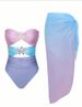 Starfish Gradient One Piece Swimsuit Comfort And Confidence In The Water Feminine Hollow Out Design High End Summer Vacation Polyester_ecoleips.com
