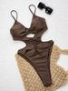 Women's Clothing One Piece Swimsuit Bikini Elegant One-Piece Swimsuit For Women | Solid Color Bathing Suit | 82% Nylon Slim Fit Swimwear_ecoleips.com