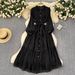 French Light Luxury Retro Sleeveless Collar Printed Dress Women's Summer Waist Slimming Elegant Lady Long Skirt_ecoleips.com