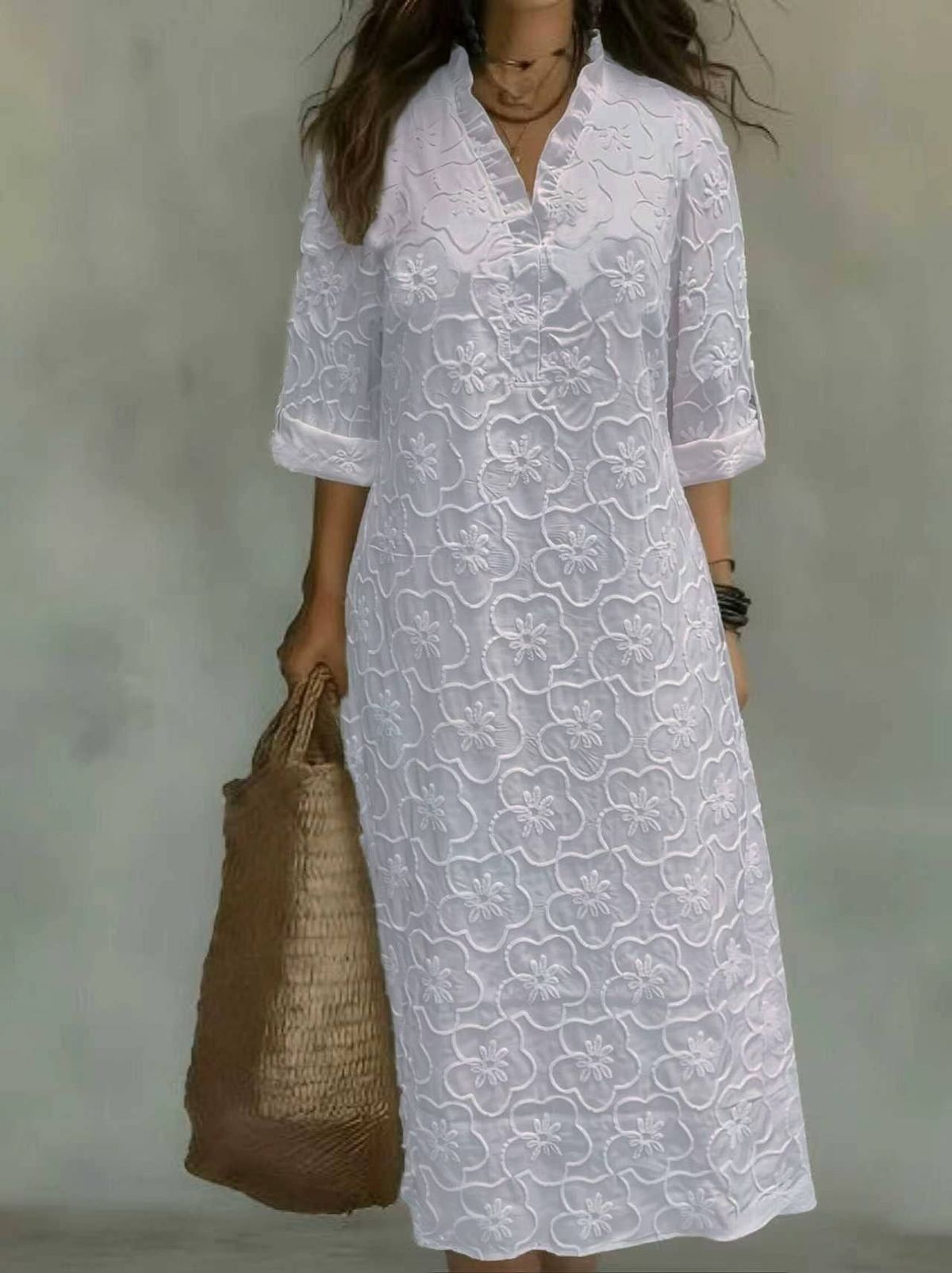Plus-size Simple Elegant Versatile Dress_ecoleips.com