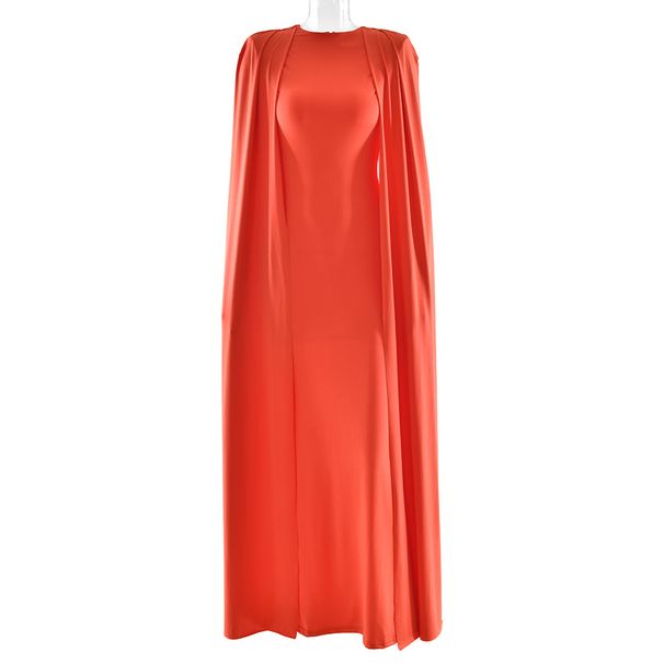 ng2510292 European And American Style Autumn Winter Women's For Banquet Party Evening Gown Solid Color Round Neck Pleated Shawl_ecoleips.com