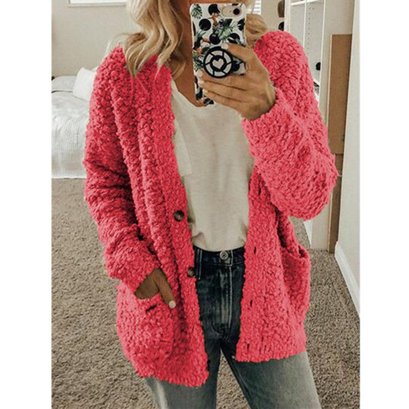 Women's Stylish Knit Cardigan Sweater - Oversized Casual Open Front Coat With Stand Collar, Long Sleeves & Multiple Colors (S-5XL)_ecoleips.com