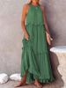 Women's Ruffled Flowy A-Line Maxi Dress – Casual Beach Resort Gown For Summer 2026_ecoleips.com