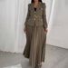 Women's Clothing Solid Color Temperament Lapel Suit Pleated Skirt Suit_ecoleips.com