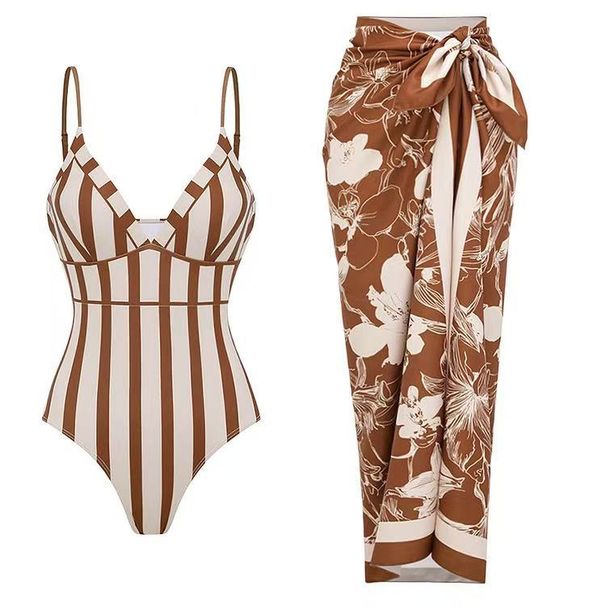 Women's Floral Print Two Piece Swimsuit Set Design Sexy One Piece Swimwear For Vacation_ecoleips.com