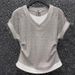 Women's Clothing Short Sleeved Ladies T Shirt Fashionable Age Reducing Slim Light Luxury Heavy Hot Diamond V Neck Top_ecoleips.com