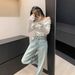 Women's Clothing Light Colored Jacquard Straight Jeans For Spring New High Waist Versatile Loose Wide Leg Pants_ecoleips.com
