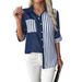 Effortless Elegance: Women's Loose-Fit Striped Color-Block Shirt With Short Sleeves For Casual & Office Wear_ecoleips.com