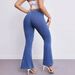 Women's Slimming High Elasticity Jeans mid Waist Flared Pants European American Style Fashionable Versatile Solid Color Cotton Denim_ecoleips.com