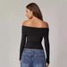 Cross-border European And American Clothing Tops, T-shirts, Off-shoulder Pure Desire Long-sleeve Milk Silk Base Shirt,_ecoleips.com