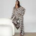 Autumn New Printed Loose Women's Pajamas Two-Piece Set Wearable Outside European And American Cross-Border_ecoleips.com