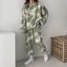 Women's Tie-Dye 2-Piece Loungewear Set, Long Sleeve Crew Neck Sweatshirt & Pants_ecoleips.com