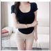 Summer New Arrival Women's Slim Fit Elastic U Neck Short Sleeve T-Shirt Pure And Sexy Perfect for Layering Or Wearing as an Undershirt_ecoleips.com