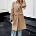 Women's Elegant Double-Breasted Trench Coat – Classic Long Sleeve Button-Up Jacket (S-XL, Khaki)_ecoleips.com