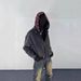 Unisex Heavyweight Washed Distressed Two-Tone Zip-Up Hoodie - Streetwear Pullover With Hood For Men & Women_ecoleips.com