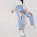 Women's Clothing Trendy Distressed Ripped Jeans For Women Washed Straight Leg Ladies Trousers_ecoleips.com