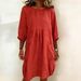 2026 Cross-Border Foreign Trade Fashion Casual Simple Loose Dress With Three-Quarter Sleeves_ecoleips.com