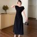 Plu Size Fat MM Pure Deire Off-Shoulder Short Sleeve Women Spring Summer New Wait Slimming High-End Bodycon Long_ecoleips.com