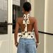 Women's Halter Neck Polka Dot Print Vest Y2K Summer Top Sleeveless Tie Waist Sexy Backless Style_ecoleips.com