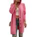Autumn/Winter Casual Loose-Knit Cardigan With Buttoned Hood, Women's Outerwear_ecoleips.com