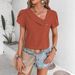 European American Women's Washed Cotton Top Asymmetrical Neck Solid Color Summer Blouse Elegant Fashion Style_ecoleips.com