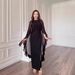 Modest Abaya Dress Elegant Sleeveless Maxi Dress – Luxe High-Slit Winter Dress In Soft Pink/Mint/Black, Poly-Cotton Blend For Women_ecoleips.com