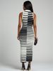 2026 Plus Size Women's Summer Black-White Striped Knit Dress-Wholesale African-Style Women's Clothing_ecoleips.com