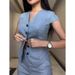 Women's Clothing High End Pure Color Temperament Sleeveless Collar Tops Casual Straight Pants Suits_ecoleips.com