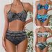 Women's Clothing Plus Size Cross-Bikini High-Waist Two-Piece Swimsuit For Women Triangle Print Summer Beachwear_ecoleips.com
