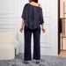 Women's Clothing Solid Color Shawl Sleeve Sequins Sling Elegant Slim Jumpsuit_ecoleips.com