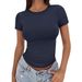 Slim Fit Women's T-Shirt round Neck Sexy Summer Top European American Style Women's Clothing_ecoleips.com