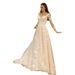 High End Lightweight Long Sleeved Wedding Dress Short Train Brides Fashionable Evening Gown Main Wedding Gown_ecoleips.com