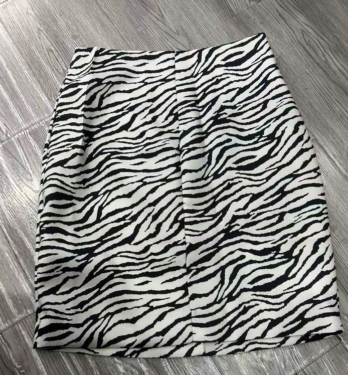 Elegant V Neck Zebra Print Jacket Skirt Set For Women Early Autumn Arrival Fashionable Ladies Outfit_ecoleips.com