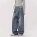 Autumn And Winter American Retro Rhinestone Jeans, Spicy Girl Style, Loose Straight-leg Jeans For Women, High Street_ecoleips.com