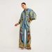 Women's Fashion Personality Printed Puff Sleeve Suit Leisure Tie Rope Holiday_ecoleips.com
