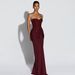 Summer New Style Women's Sexy Strapless Rhinestone High Waist Slim Fit Strappy Solid Color Dress Hot Girl Fashionable_ecoleips.com